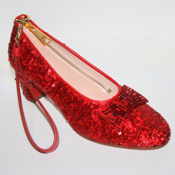 Moschino Handbags - Moschino Couture Wizard of Oz Dorothy Red Ruby Slipper Heel Sequin Bag Wristlet